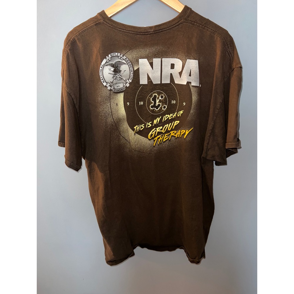 NRA Group Therapy Graphic T-Shirt Brown Delta Magnum Weight Mens XXL Vintage